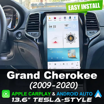 13.6 inch Jeep Grand Cherokee 2009-2020 Apple CarPlay & Android Auto TESLA-STYLE Car Radio